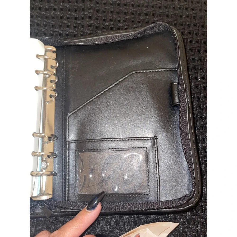 Vintage Perry Ellis Black Leather Day Planner / Organizer